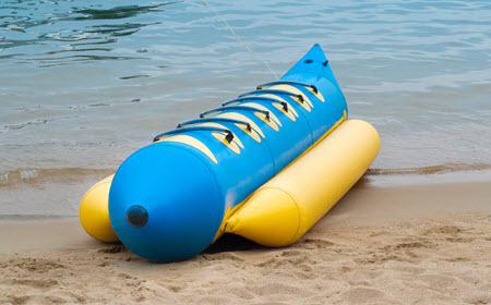 Banana Boat Parked On Beach